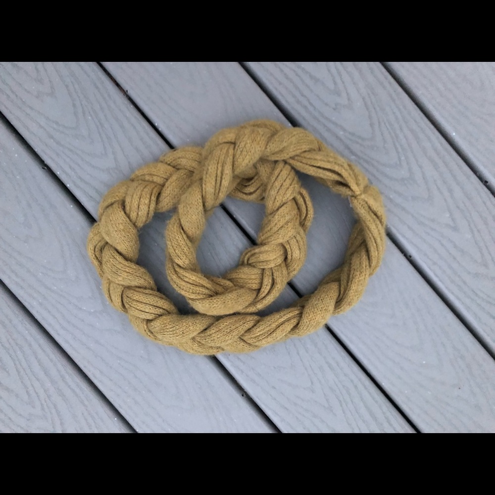 Anthropologie lime green braided infinity scarf